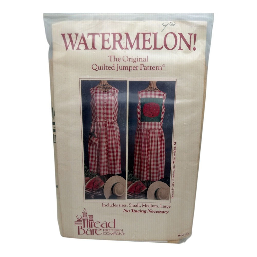 The Thread Bare Pattern Watermelon Quilted Jumper Pattern NEW SM MED LG